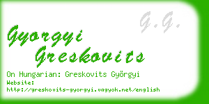 gyorgyi greskovits business card