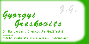 gyorgyi greskovits business card